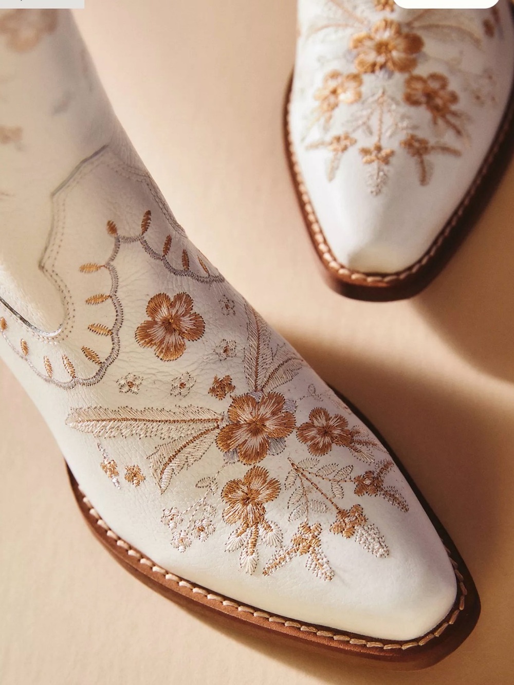 NWB Dingo 1969 Bloom Leather Cowboy Boots white 7 - Picture 3 of 14